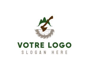 Tools - Wood Axe Forest logo design