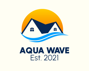 Sunset Wave Real Estate logo design