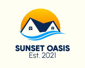 Sunset Wave Real Estate logo design