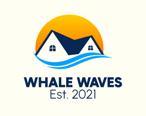 Sunset Wave Real Estate logo design