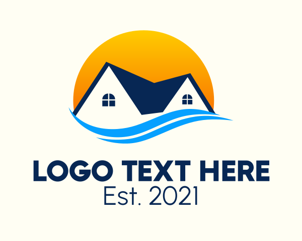 Ocean - Sunset Wave Real Estate logo design