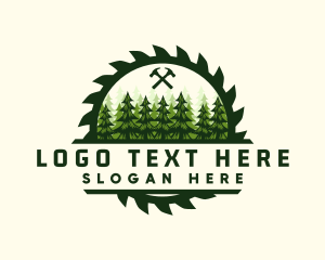 Industrial - Woodwork Sawmill Hammer logo design