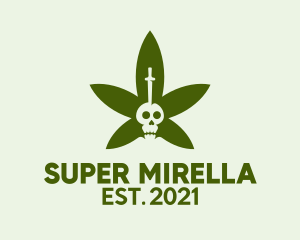 Herbal - Dead Skull Cannabis logo design