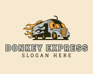 Flaming Truck Express logo design