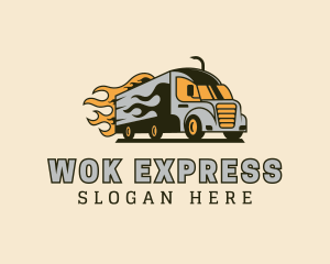 Flaming Truck Express logo design