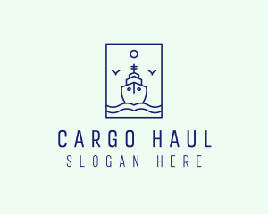 Marine Ferry Ship logo design