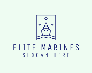 Marine Ferry Ship logo design