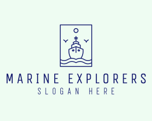 Marine Ferry Ship logo design