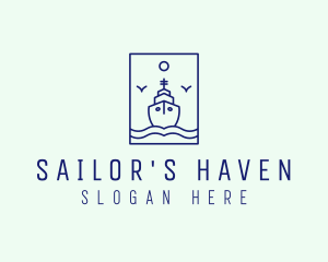 Marine Ferry Ship logo design