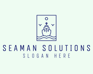 Seaman - Marine Ferry Ship logo design