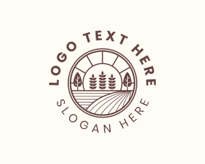 Farm - Rural Farm Landscape logo design