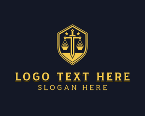 Judge - Sword Scale Shield logo design