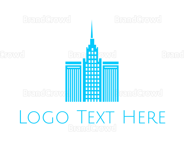 Blue Building Skyscraper Logo