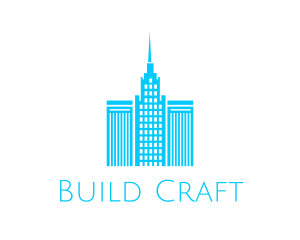 Blue Building Skyscraper logo design