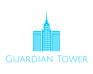 Blue Building Skyscraper logo design