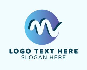 Events Company - Wave Media Letter M logo design