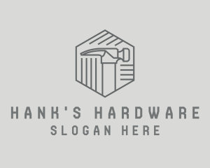 Hexagon Hardware Hammer logo design