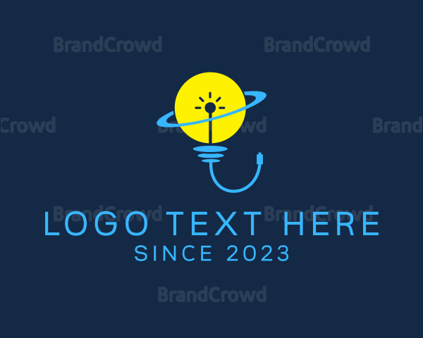 Planet Lightbulb Idea Logo