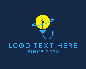 Orbit - Planet Lightbulb Idea logo design
