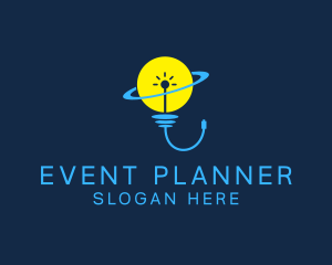 Planet Lightbulb Idea  Logo