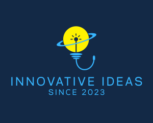 Planet Lightbulb Idea  logo design