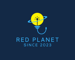 Planet Lightbulb Idea  logo design