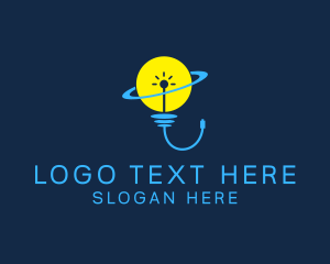 Planet Lightbulb Idea  Logo