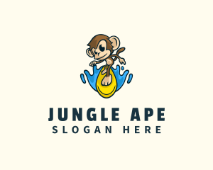 Ape - Monkey Ape Surfer logo design