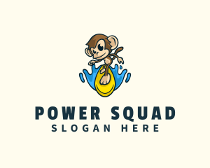 Squad - Monkey Ape Surfer logo design