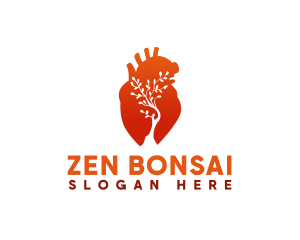 Bonsai - Natural Heart Tree logo design