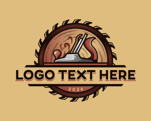 Sculptor - Saw Lumberjack Sculptor logo design