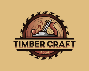 Woodcraft - Saw Lumberjack Sculptor logo design