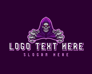 Skull - Horror Grim Reaper logo design