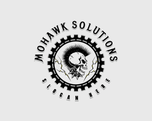 Mohawk - Rockstar Skull Mohawk logo design