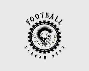 Mascot - Rockstar Skull Mohawk logo design