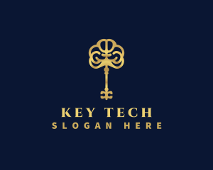 Psychology Key Brain  logo design