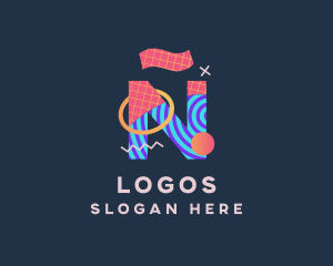 Colorful - Pop Art Letter Ñ logo design