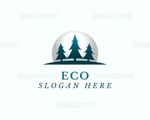 Eco Pine Tree Forest Logo