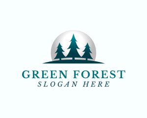 Eco Pine Tree Forest logo design