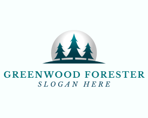 Eco Pine Tree Forest logo design