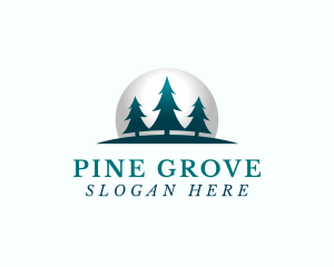 Eco Pine Tree Forest logo design