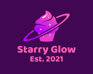 Starry Cupcake Orbit logo design