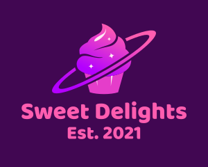 Starry Cupcake Orbit logo design