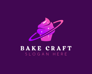 Starry Cupcake Orbit logo design