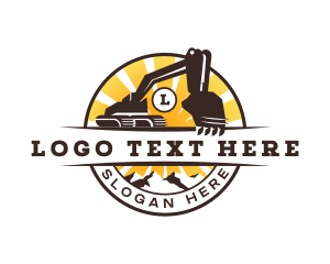 Digger - Excavator Mountain Digger logo design