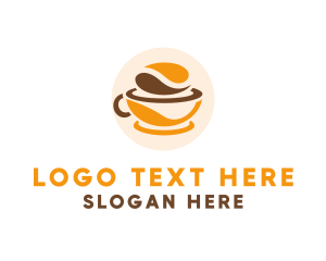 Doughnut - Coffee Bean Cup logo design