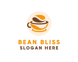 Bean - Coffee Bean Cup logo design