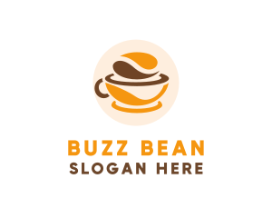 Caffeine - Coffee Bean Cup logo design