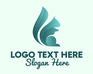 Forest Animal - Minimalist Turquoise Squirrel logo design