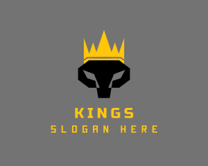 Geometric Skull King logo design